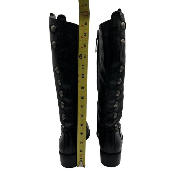 Matisse Womens 8  Sargent Black Leather Zip Riding Boots Button Brazil Made Goth - Picture 8 of 16